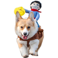 NACOCO Cowboy Rider Dog Costume front view highlights breathable fabric for daily comfort.