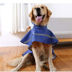NACOCO dog raincoat XL blue adjustable belly strap ensures secure, comfortable fit.