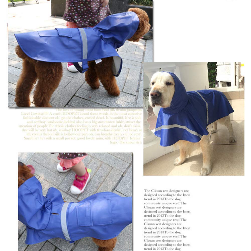 NACOCO dog raincoat XL blue waterproof fabric keeps pets dry during outdoor outings.