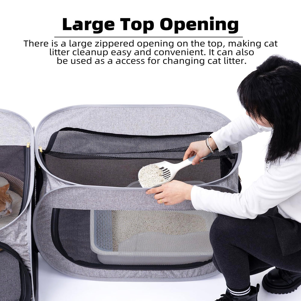 NAFU corner cat playpen easy-clean oxford fabric with removable bottom.