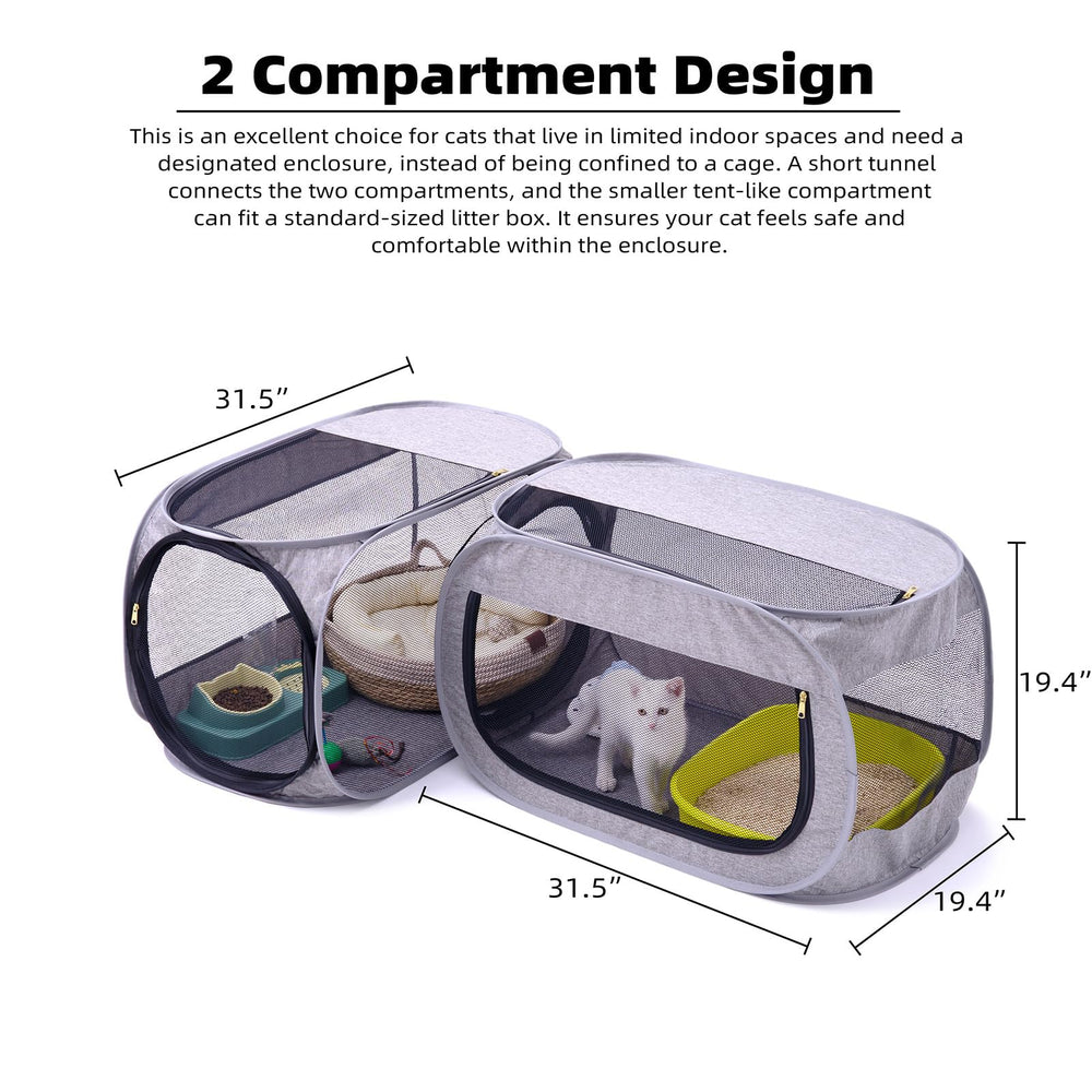 NAFU corner cat playpen foldable design illustrating easy storage and portability.