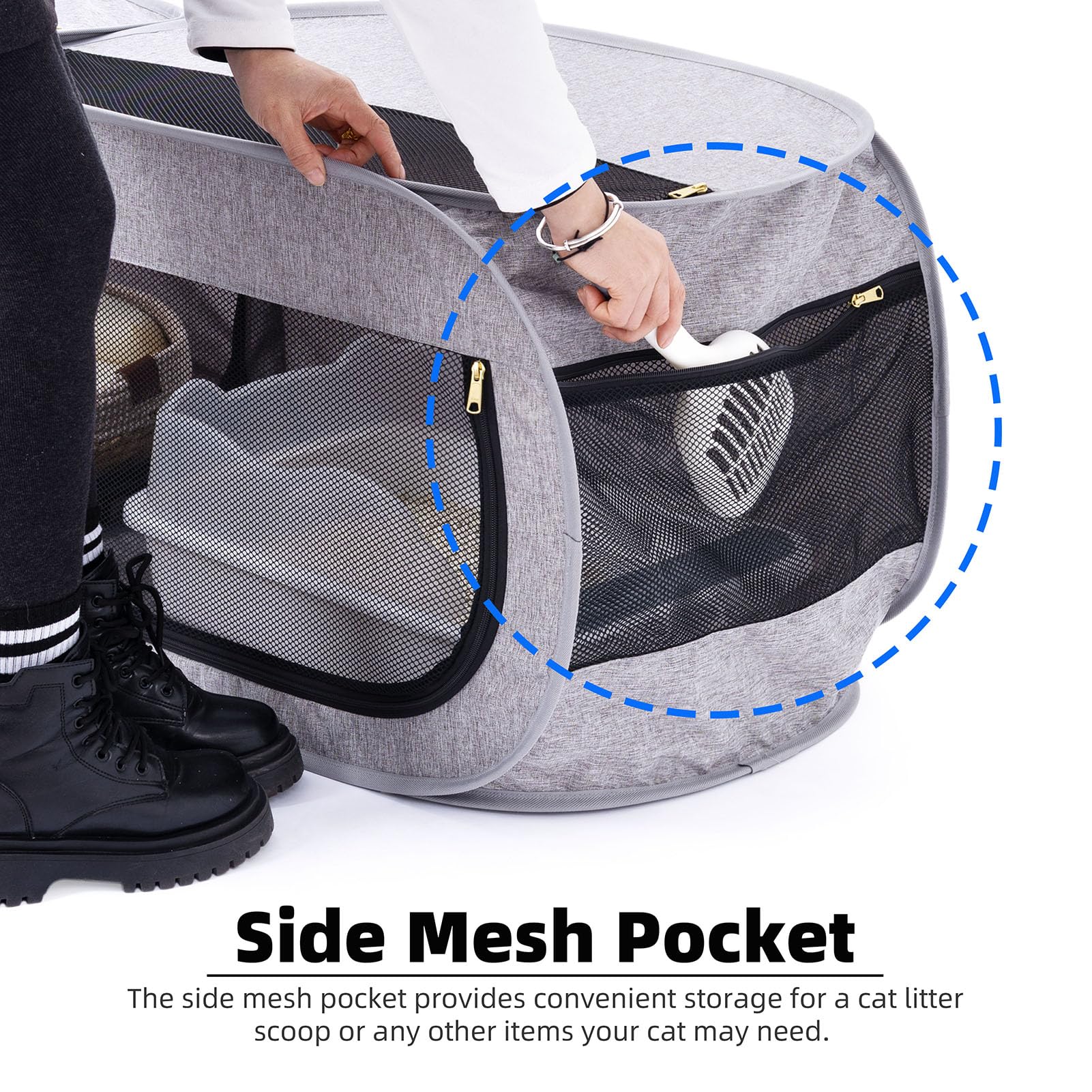 NAFU corner cat playpen lightweight portable design for travel.