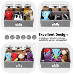 Nage-Bay dog treat container basket folded-flat shows space-saving storage.