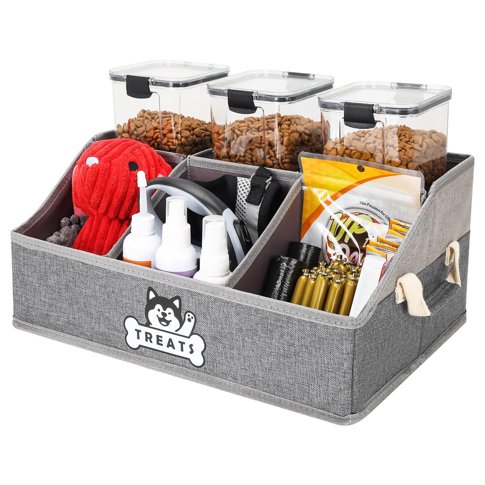 Nage-Bay dog treat container basket top view shows ample countertop storage.