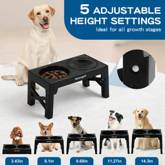 NAHANGPET five-height adjustable stand adapts to small and large dogs