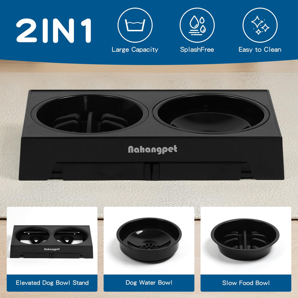 NAHANGPET 2-in-1 design combines food and water bowls in one unit