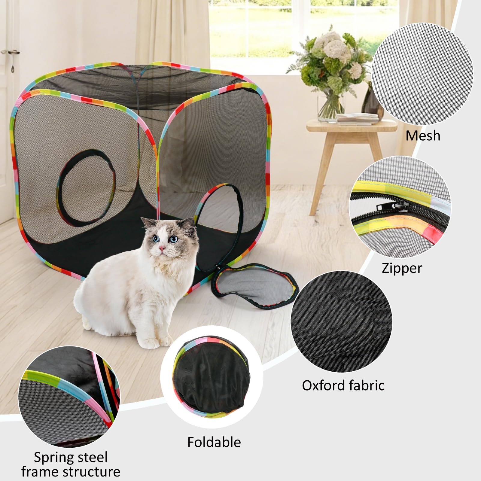 Naielfopet heavy-duty 210D Oxford fabric and rust-resistant frame for durability