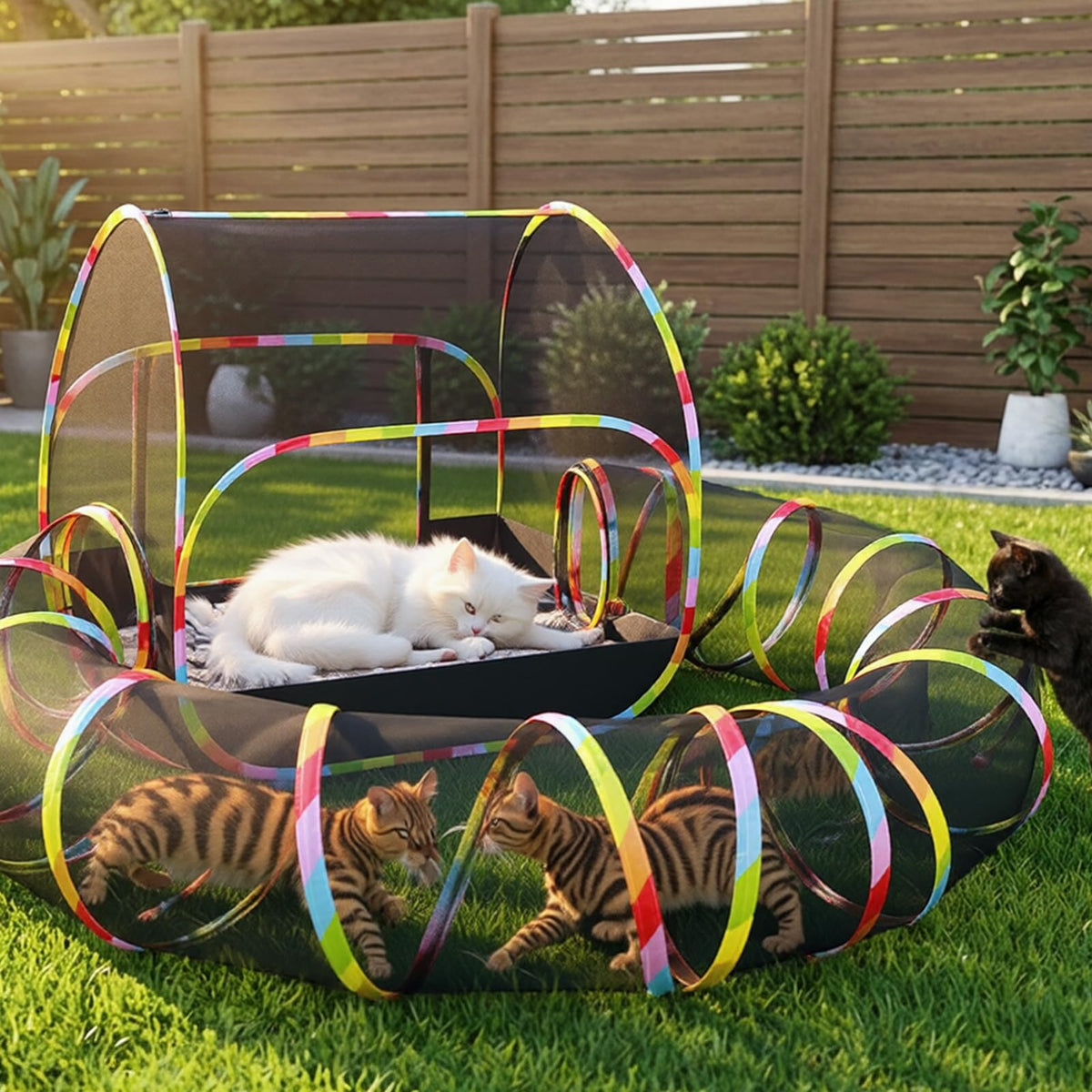 Naielfopet outdoor cat enclosure pop-up tent for quick setup.
