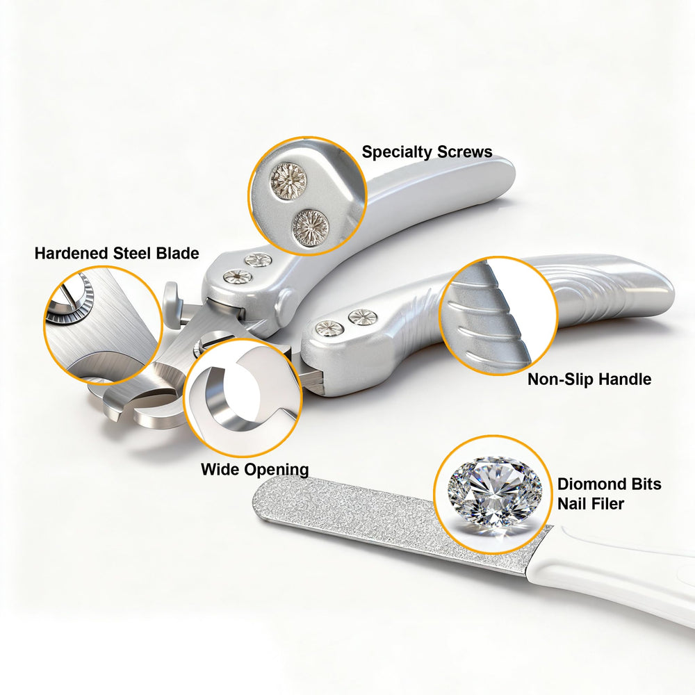 Naigrins dog nail clipper in a home grooming scene for at-home trims.