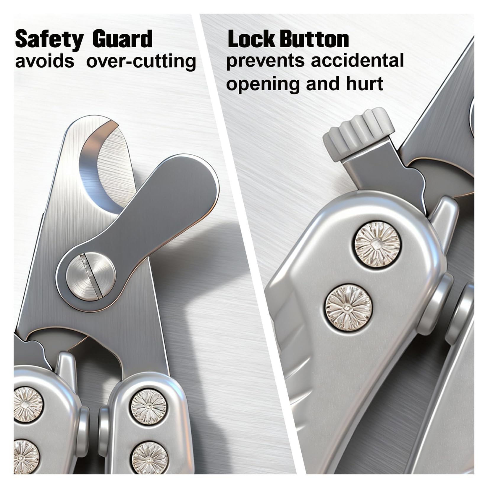 Naigrins nail clippers showing locking mechanism for safe storage and use.