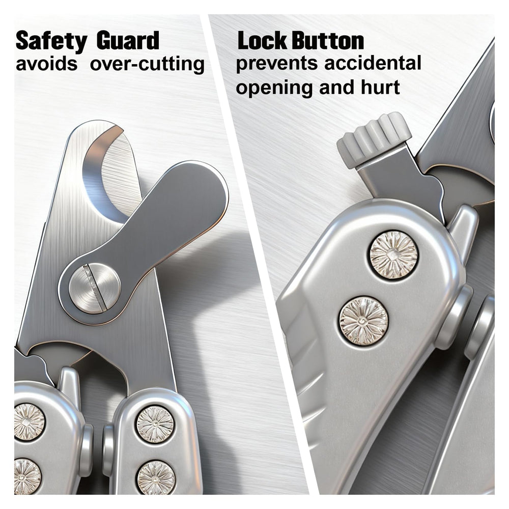 Naigrins nail clippers showing locking mechanism for safe storage and use.