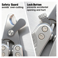 Naigrins nail clippers showing locking mechanism for safe storage and use.