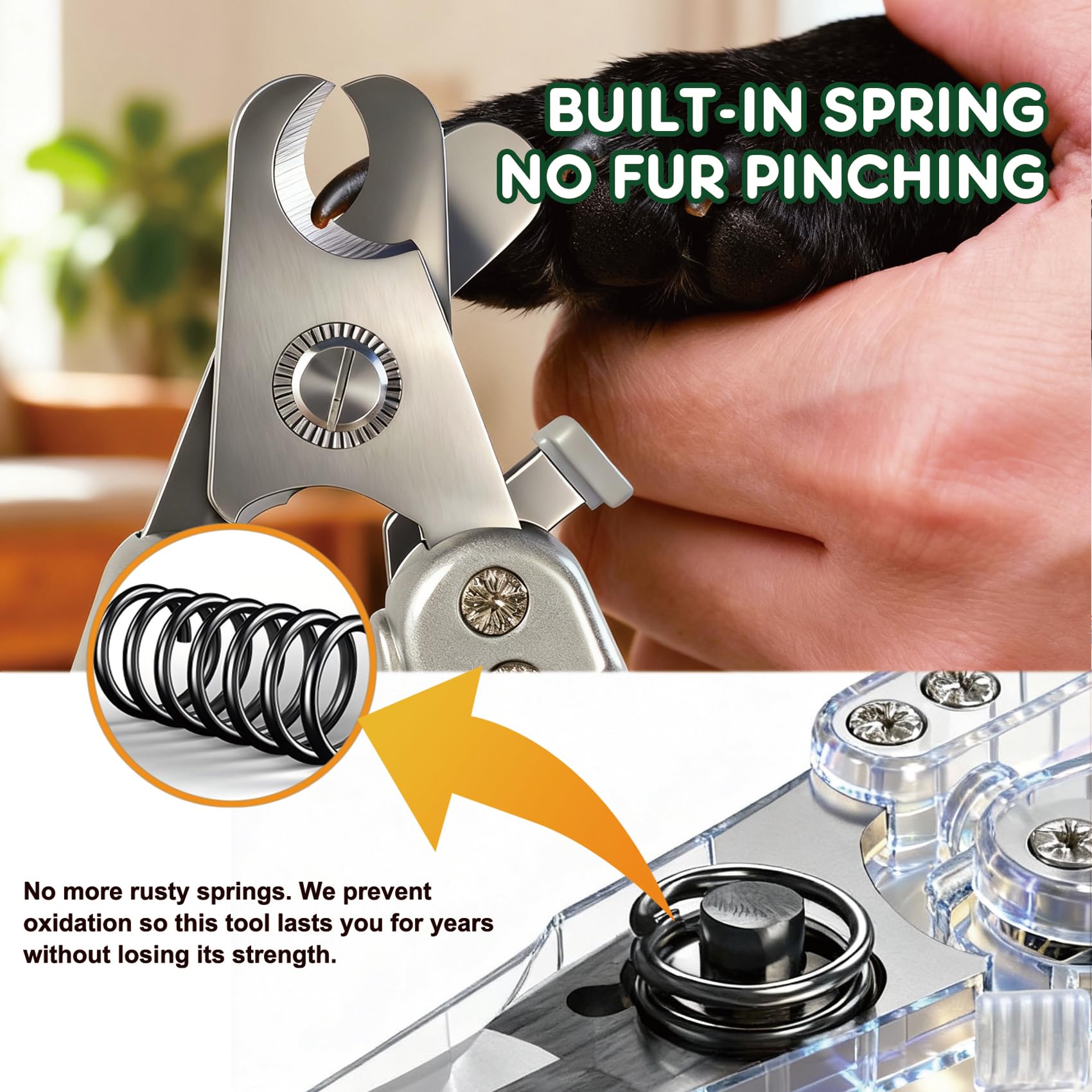 Naigrins dog nail clippers with safety guard for precise, controlled trimming.