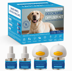 NAKESY dog calming diffuser two-plug-in unit in living room promoting calmer evenings for anxious dogs