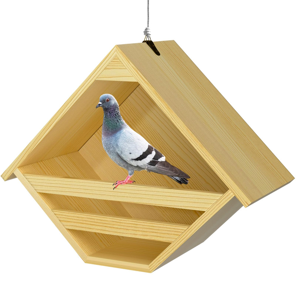 Nalwort Dove Nesting Box front view shows sturdy solid wood for outdoors