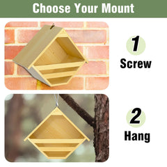Nalwort Dove Nesting Box pre drilled holes demonstrates mounting options