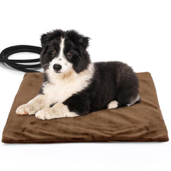NAMOTEK Pet Heating Pad showing thermostat control for automatic warmth.