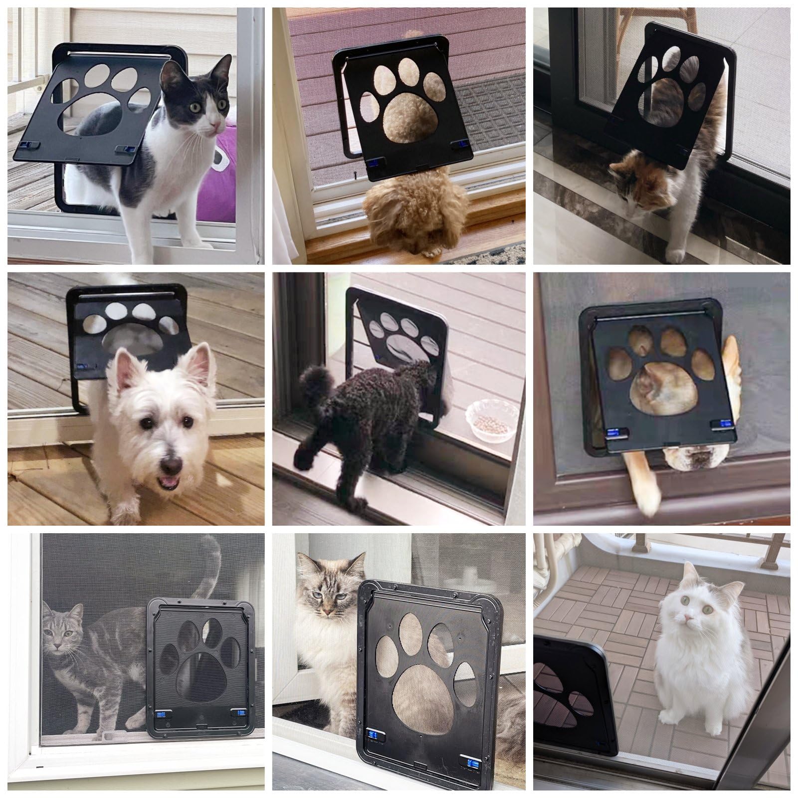 NAMSAN cat door with magnetic flap closes securely.
