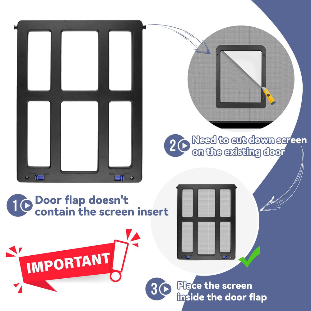 NAMSAN Cat Door screen installation shows simple setup