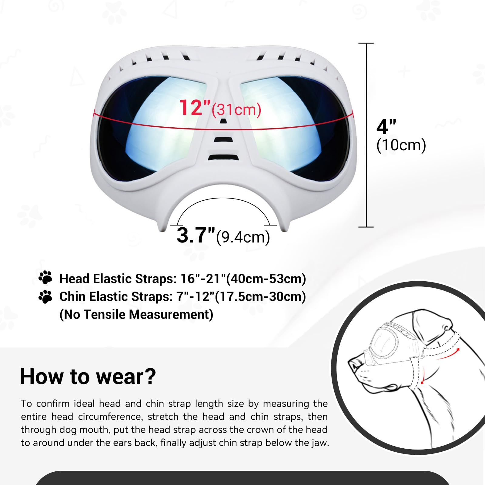 NAMSAN dog goggles with frame vents prevent fog for clearer visibility.