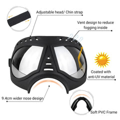 NAMSAN soft-frame design reduces discomfort for dogs during extended wear.