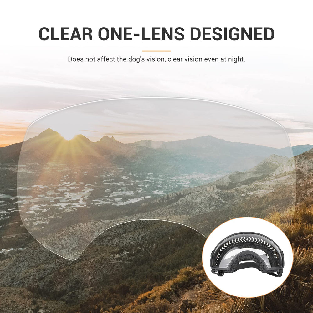NAMSAN dog goggles windproof and snowproof for outdoor adventures.