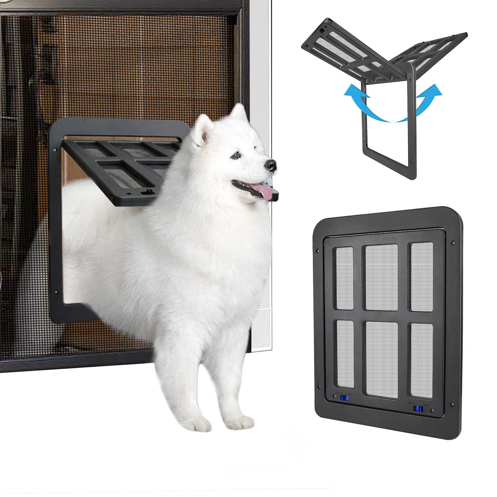 NAMSAN dog screen door inner opening 11.2x14.4 inches for easy pet access.