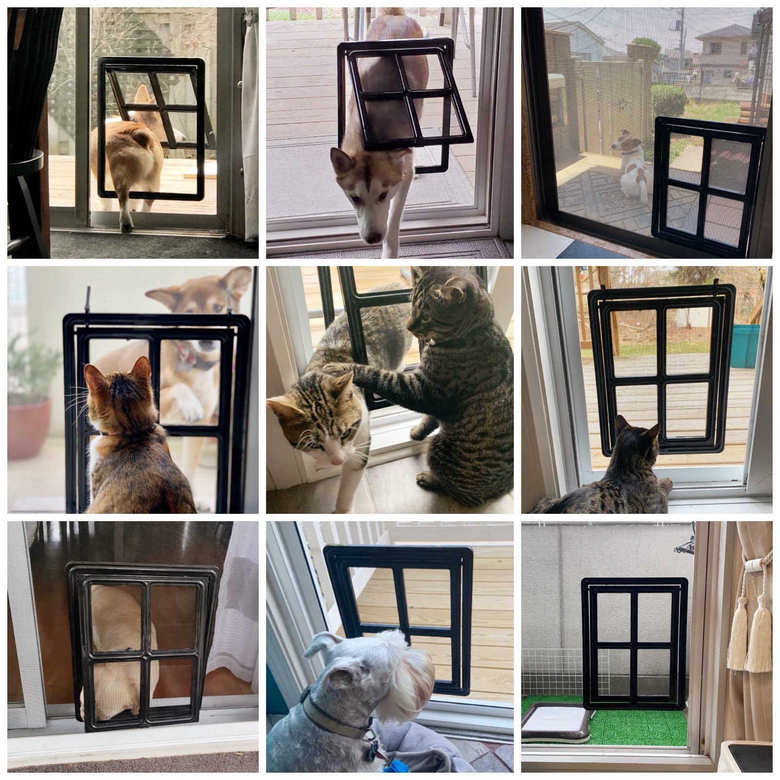 NAMSAN dog screen door magnetic close demonstrates smooth automatic closure