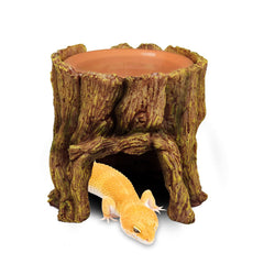 NANEEZOO Reptile Hide Cave 2in1 cozy hide and hydration bowl.