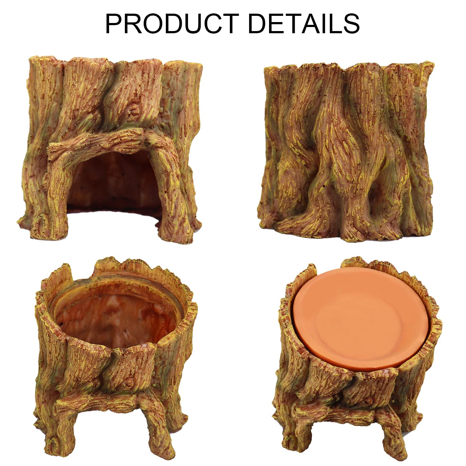 NANEEZOO terracotta water basin delivering natural humidity and drink access.