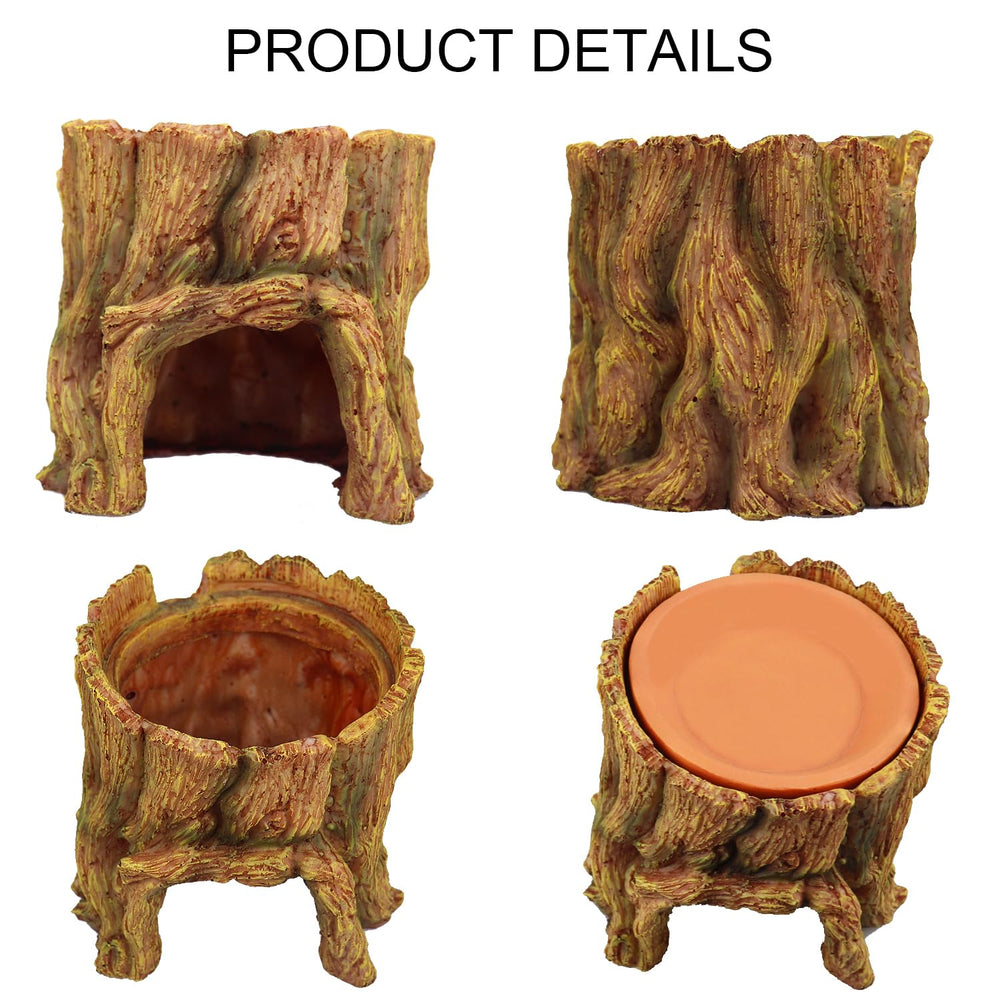 NANEEZOO terracotta water basin delivering natural humidity and drink access.