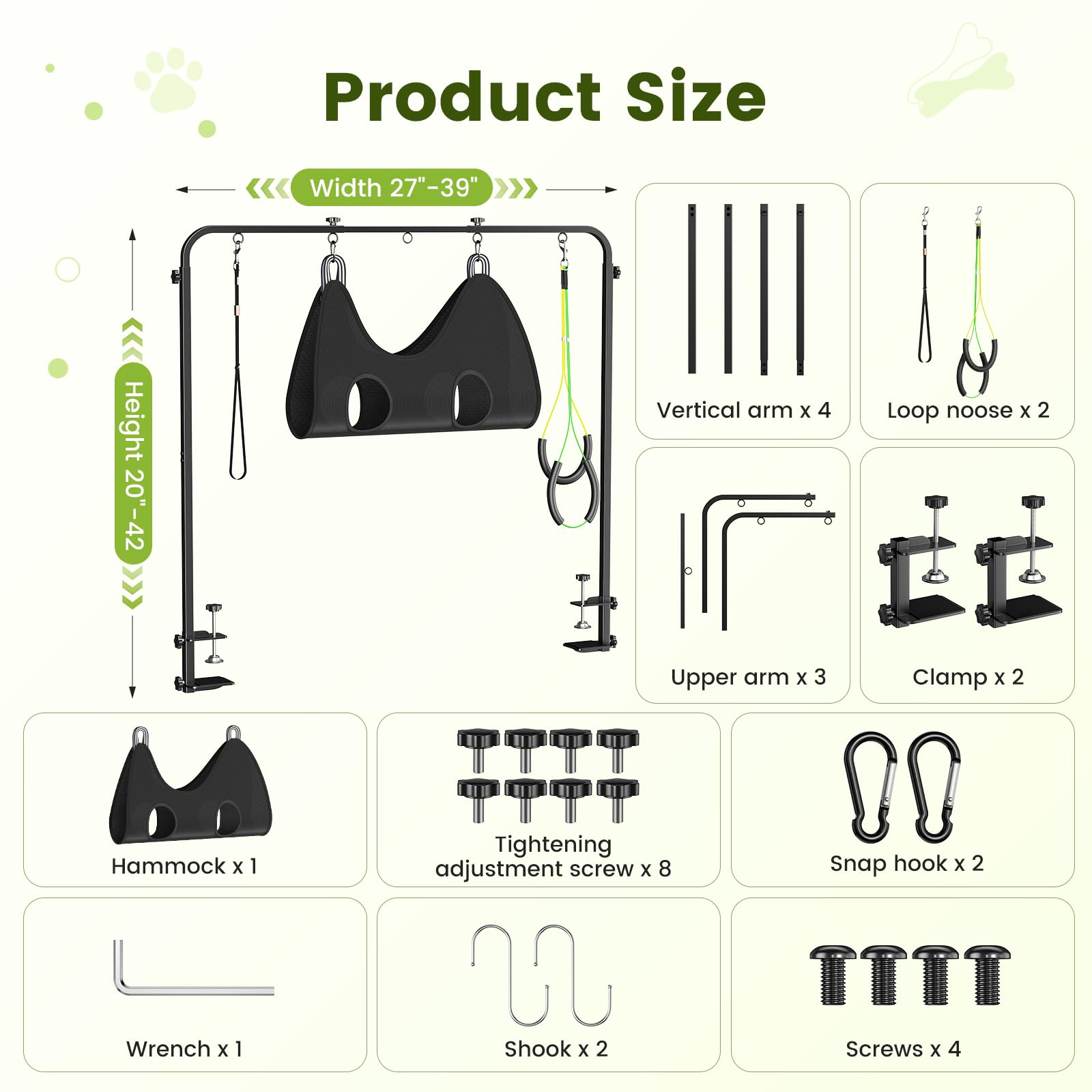 NantFun stable arm supports small to medium breeds up to 70 lb.