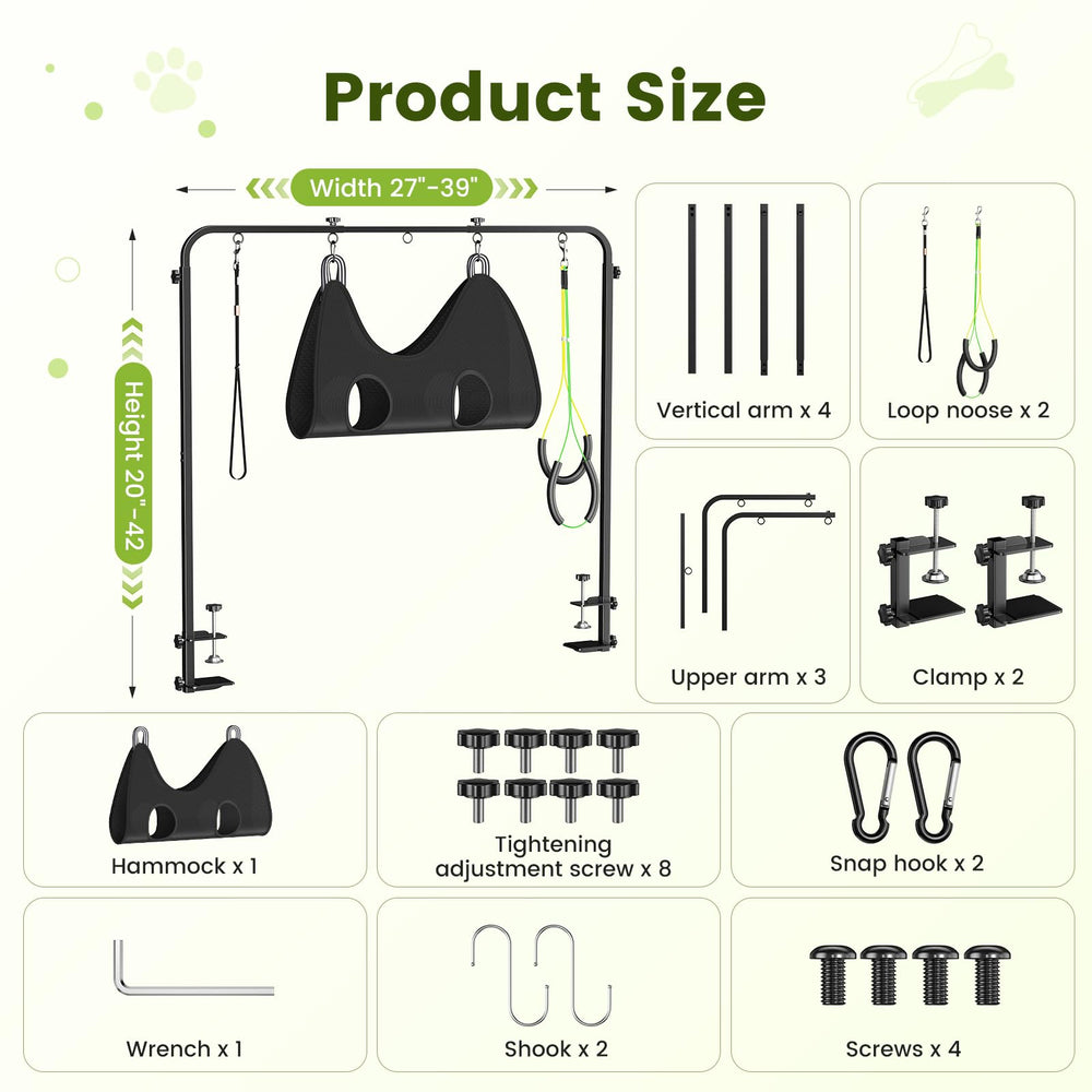 NantFun stable arm supports small to medium breeds up to 70 lb.
