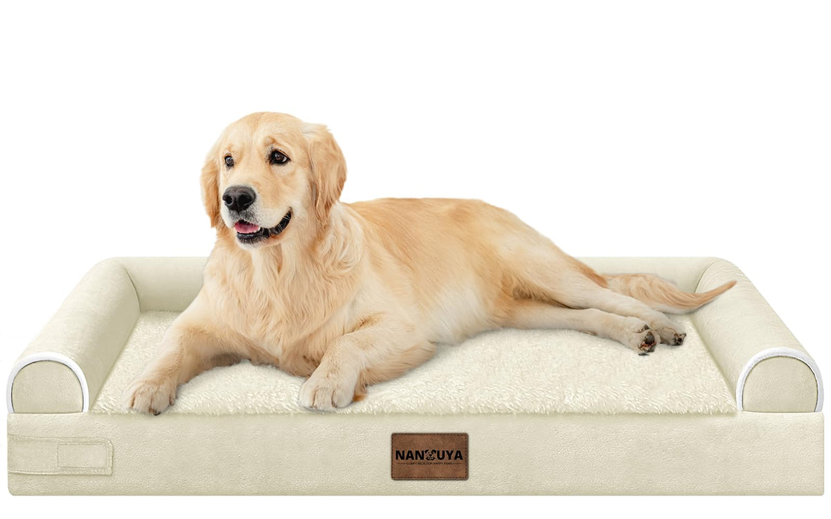 NANUYA large dog bed with egg-crate foam for joint-friendly support.