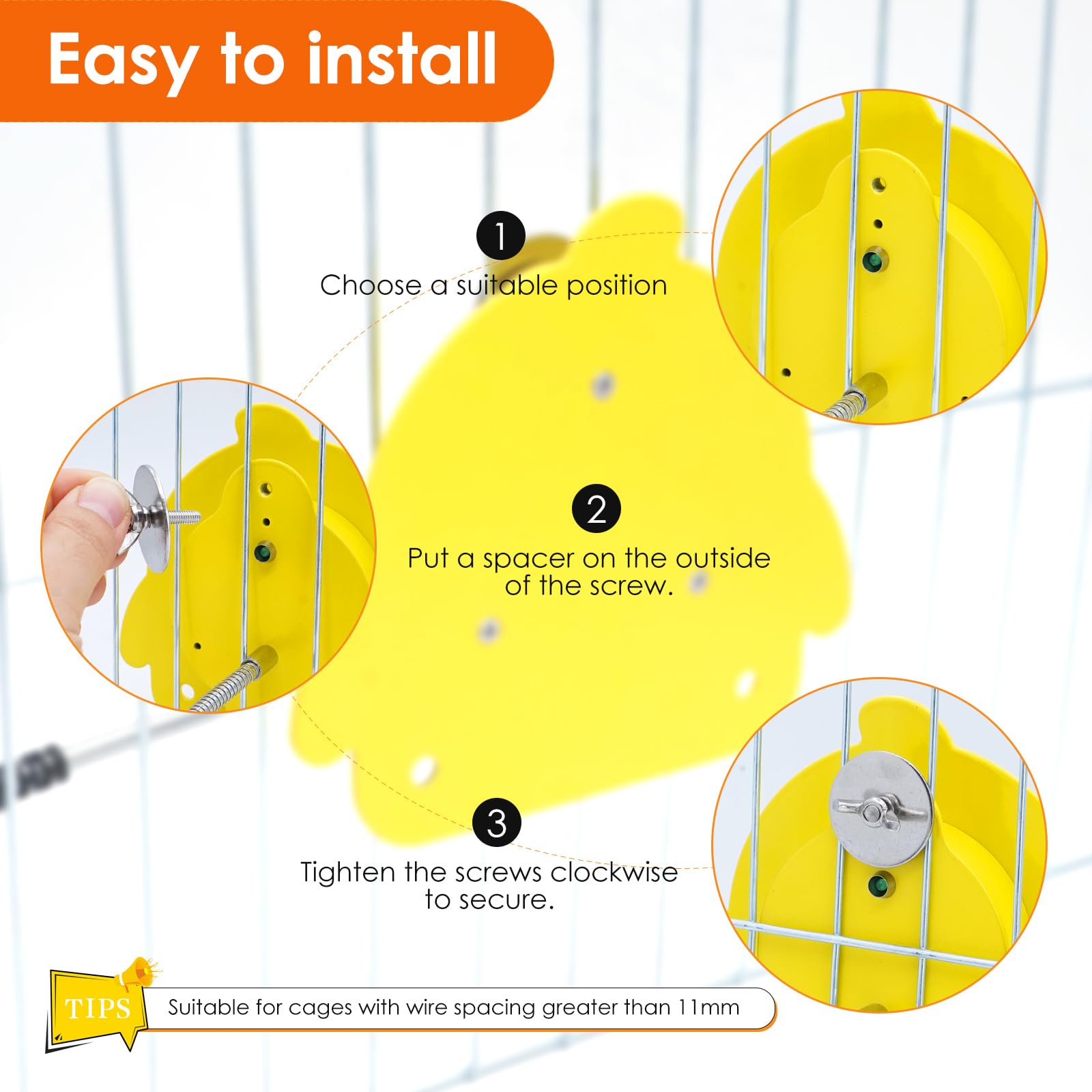 NAOEDEAH Bird Heater yellow design adds friendly cage appeal.