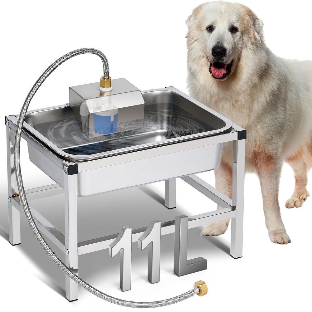 NAOEDEAH 3Gal automatic dog water bowl dispenser in action, steady water for large breeds.
