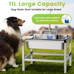 NAOEDEAH stainless steel waterer shining outdoors with rust resistance.
