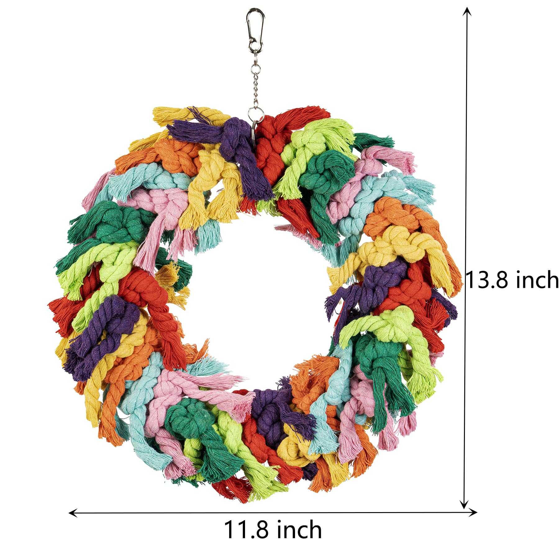 Napiass Parrot Swing conure exploring textured knots and chew surface