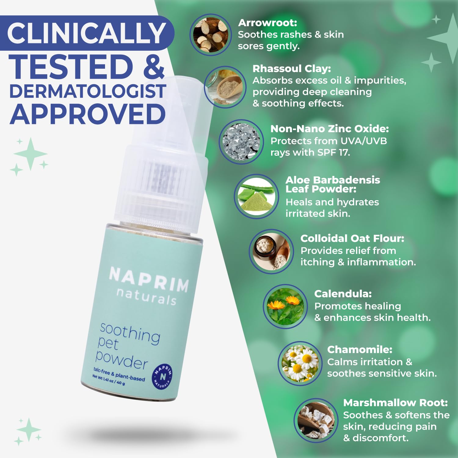 Naprim Naturals grooming-aftercare for post-walk skin comfort.