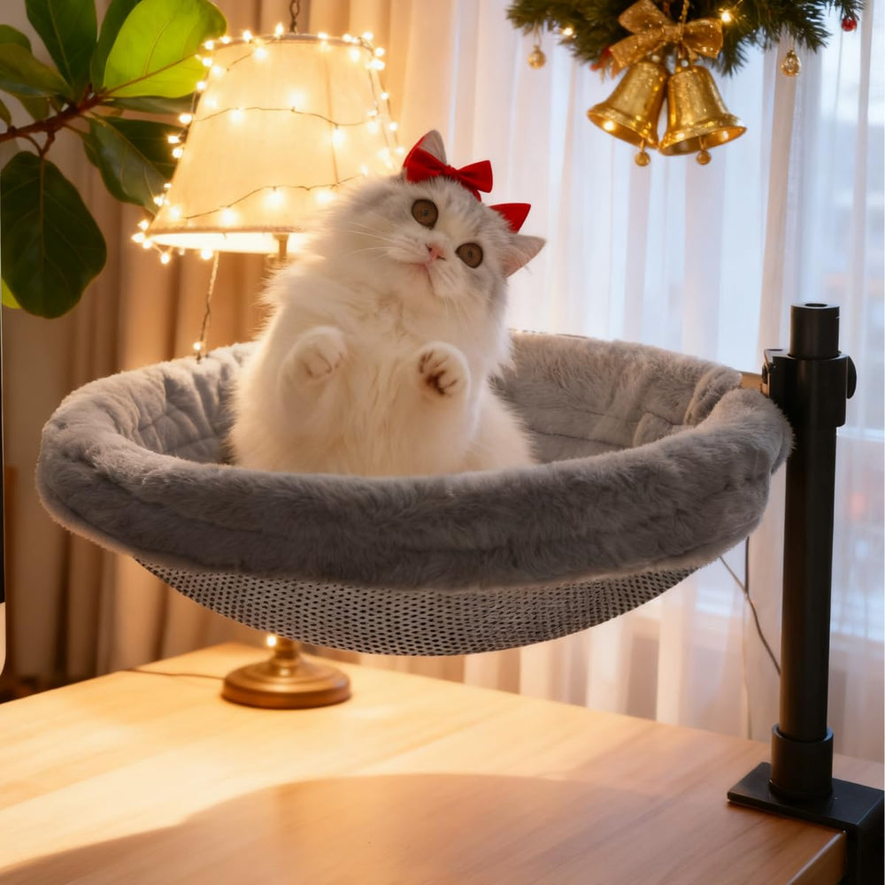 Naprohiur cat desk bed base clip secures close companionship at work