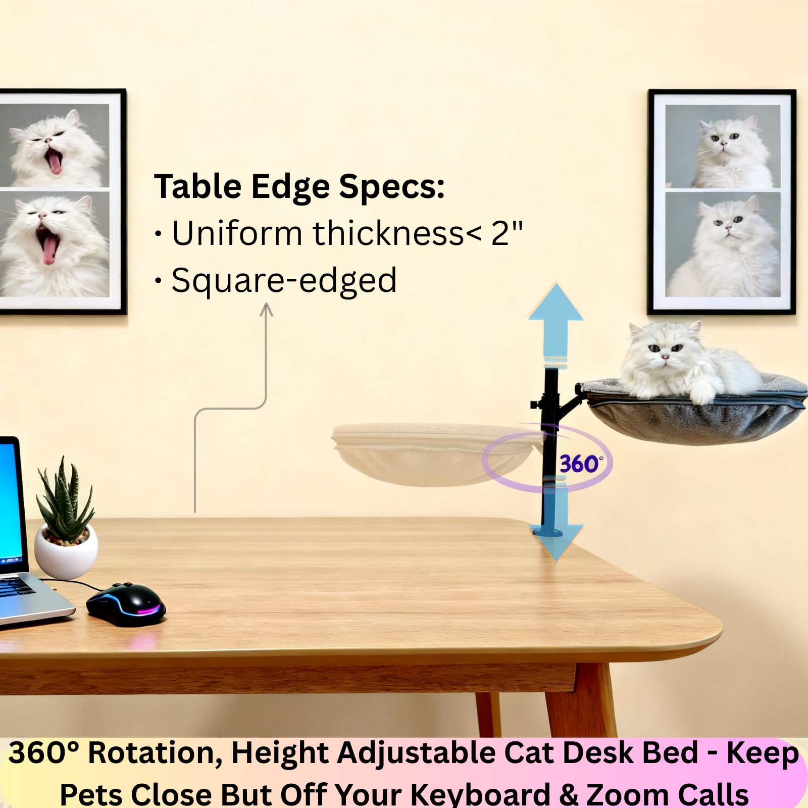 Naprohiur cat desk bed easy assembly no tools needed
