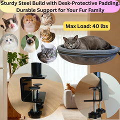 Naprohiur cat desk bed 360 rotation for flexible lounging nearby