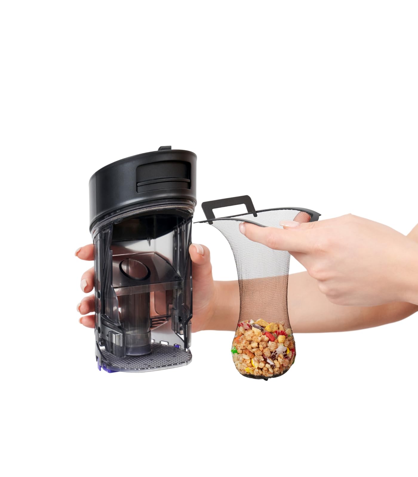 Narwal S30 Pro waste bag insertion showing effortless robot integration.