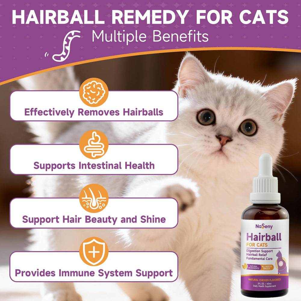 NaSeny cat hairball remedy drops apply smoothly for quick administration and gentle digestion.