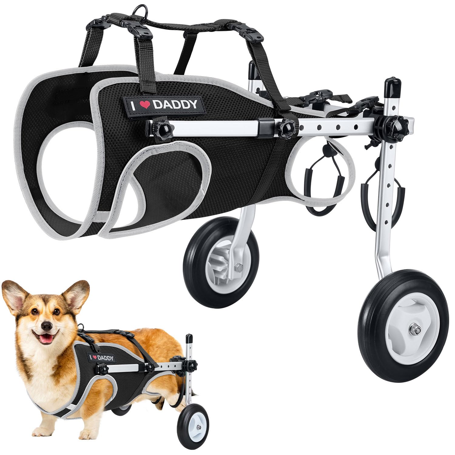 Nasjac dog wheelchair back-legs frame supports hind mobility for injured dogs.