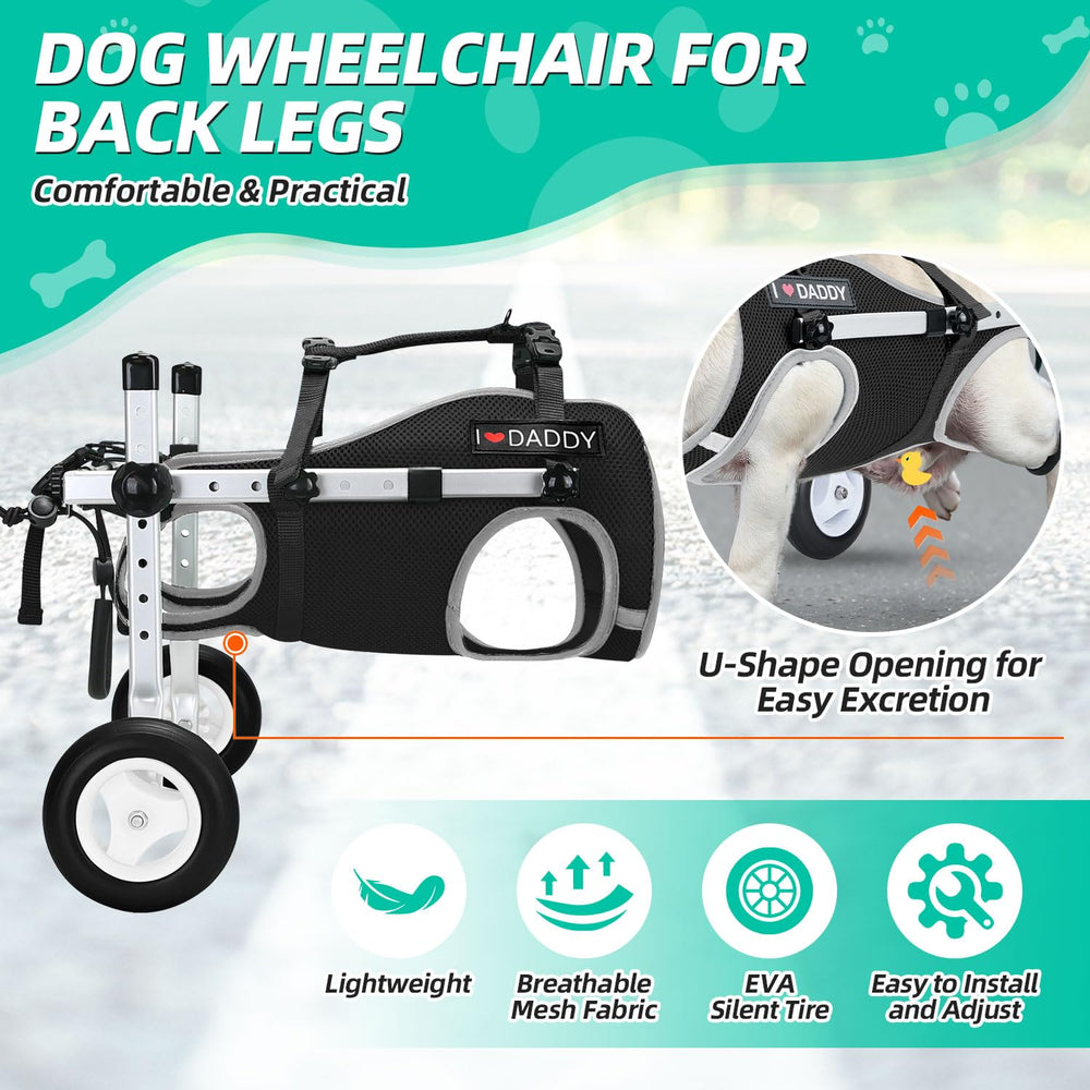 Nasjac dog wheelchair hook-and-loop decorations add style during outings.