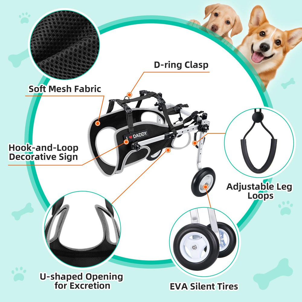 Nasjac dog wheelchair soft mesh harness prevents rubbing and overheating.