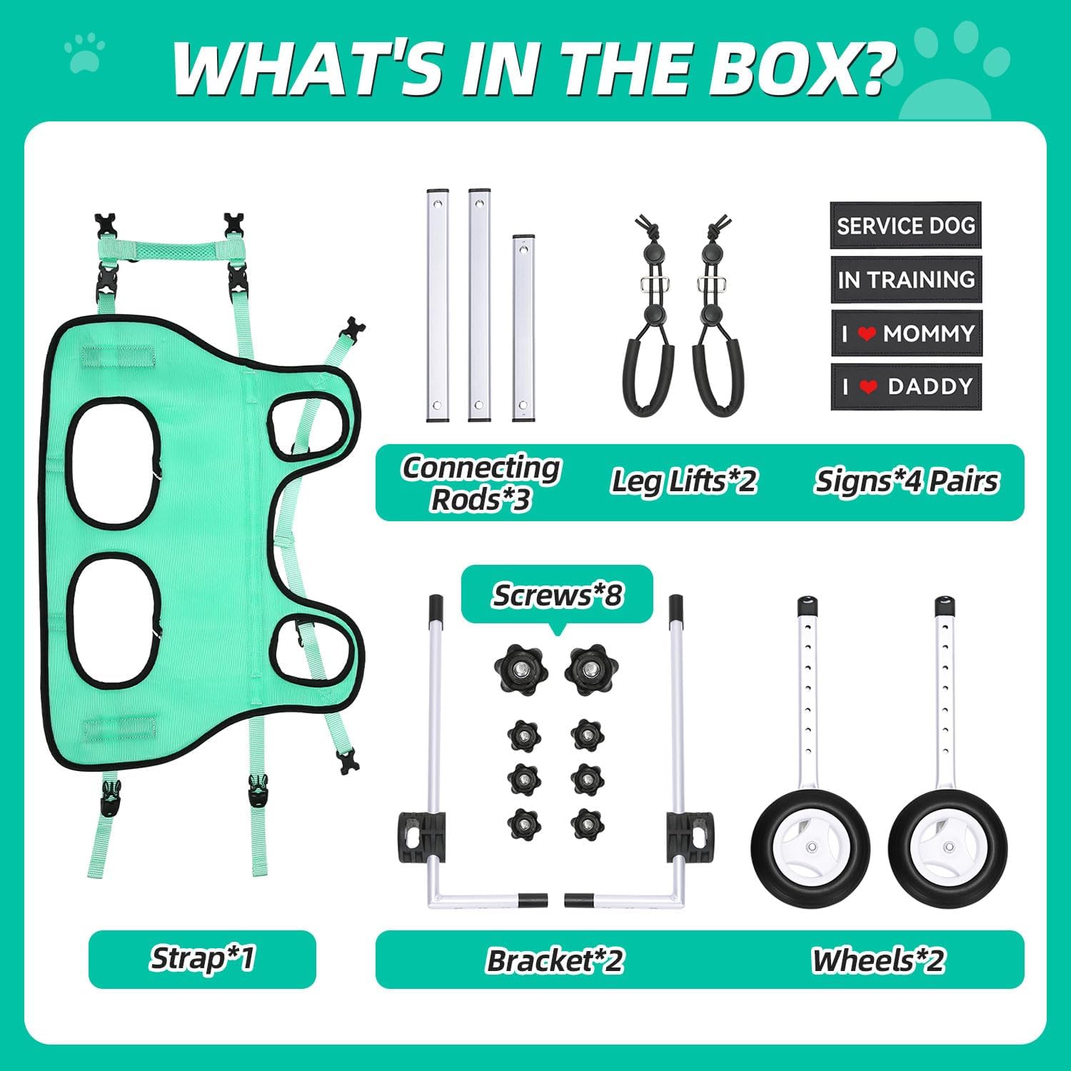Nasjac two-size option covers small to medium dogs for a secure fit.