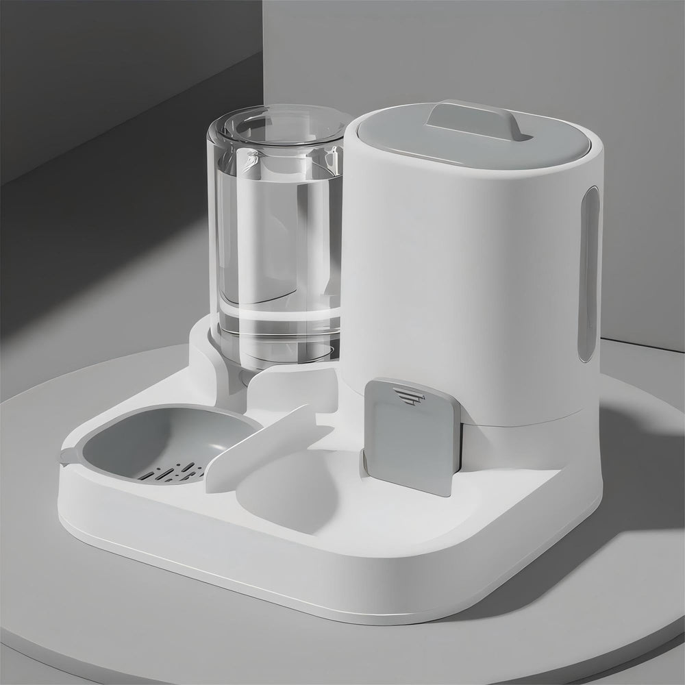 NASTELLA automatic feeder and water dispenser set keeps pets fed while away