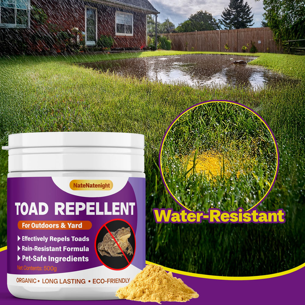 NateNatenight Toad Deterrent application along fence edge for calm yard